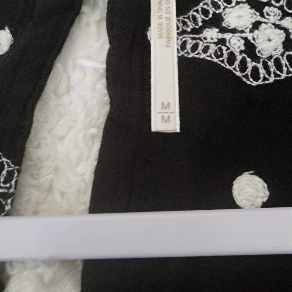 Free People Black and White Crinkle Diamond Patterned Tunic/Dress EUC M Box 3 - Picture 5 of 5